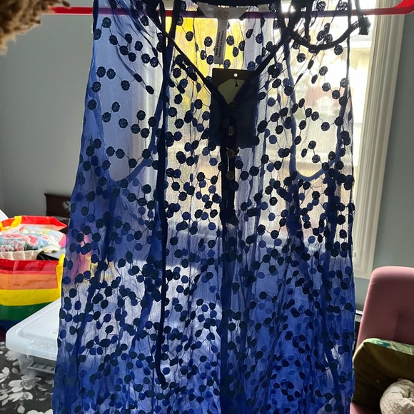 Anthropologie (Zoa) Royal Blue tank top. - Picture 3 of 4